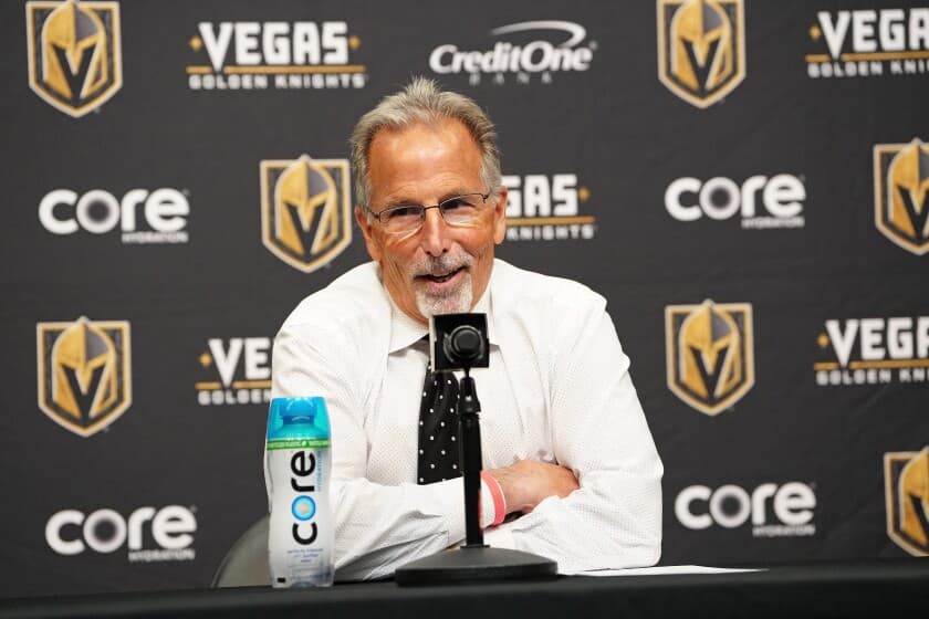 John Tortorella with Vegas Golden Knights branding